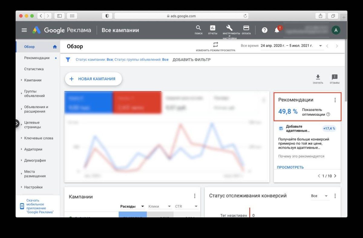 интерфейса Google Ads с настройками таргетинга на различные страны и языки, демонстрирующее гибкость платформы для международных кампаний.