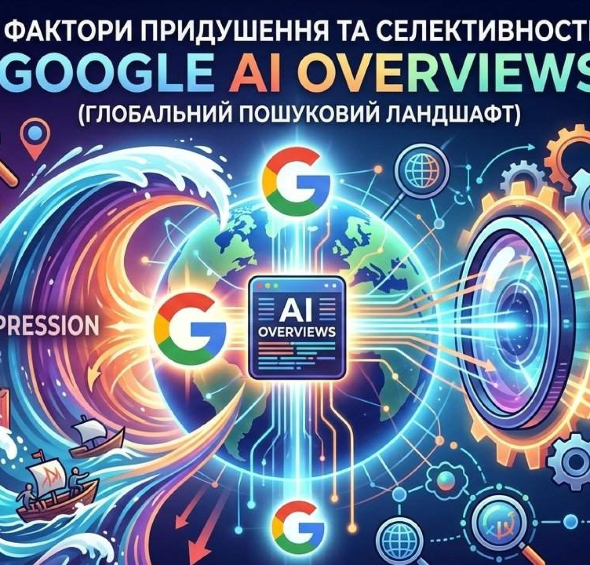 Фактори придушення та селективності Google AI Overviews у глобальному пошуковому ландшафті