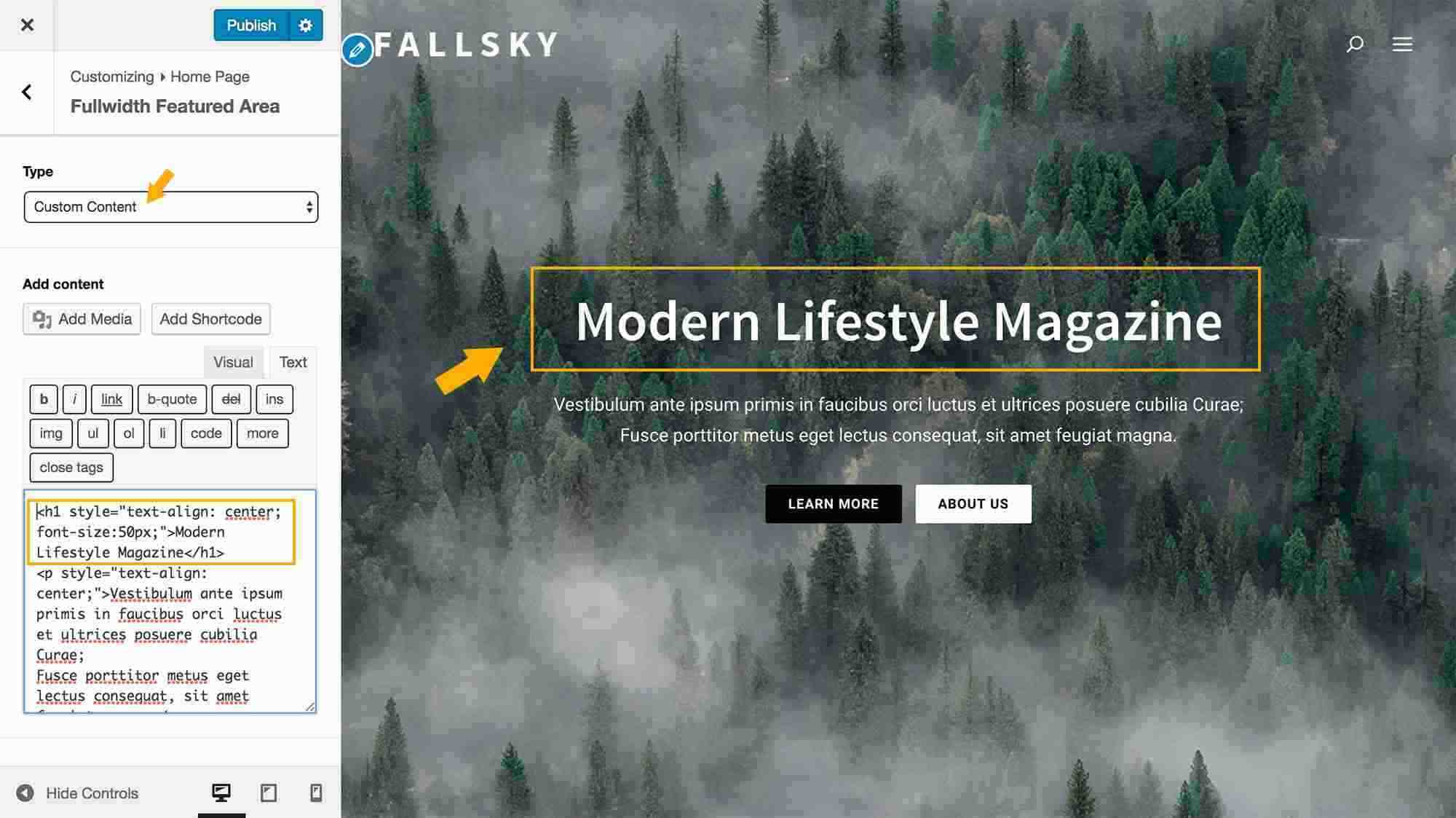 добавление тега h1